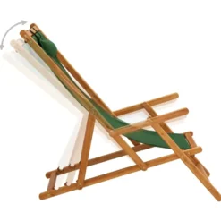 vidaXL - Strandstoel - Groen - Stof