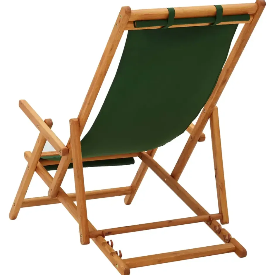 vidaXL - Strandstoel - Groen - Stof
