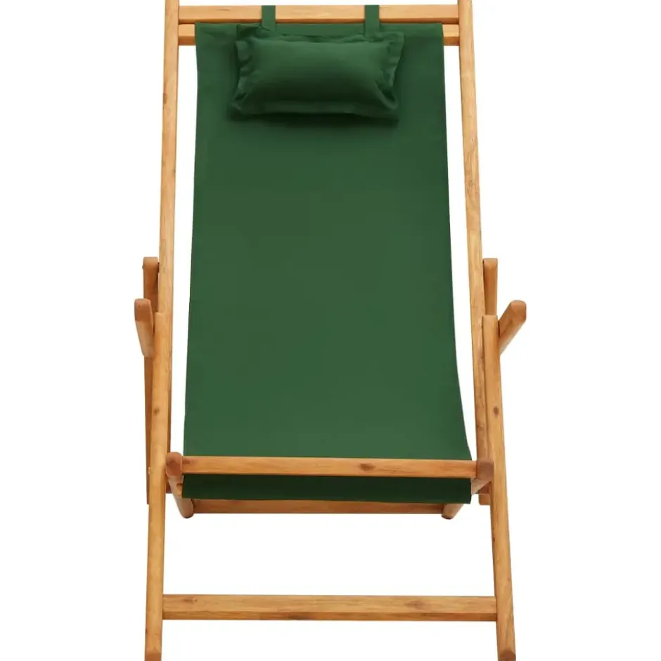 vidaXL - Strandstoel - Groen - Stof