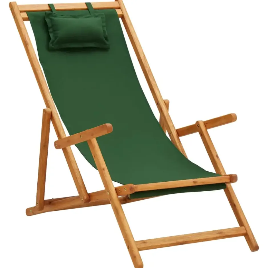 vidaXL - Strandstoel - Groen - Stof