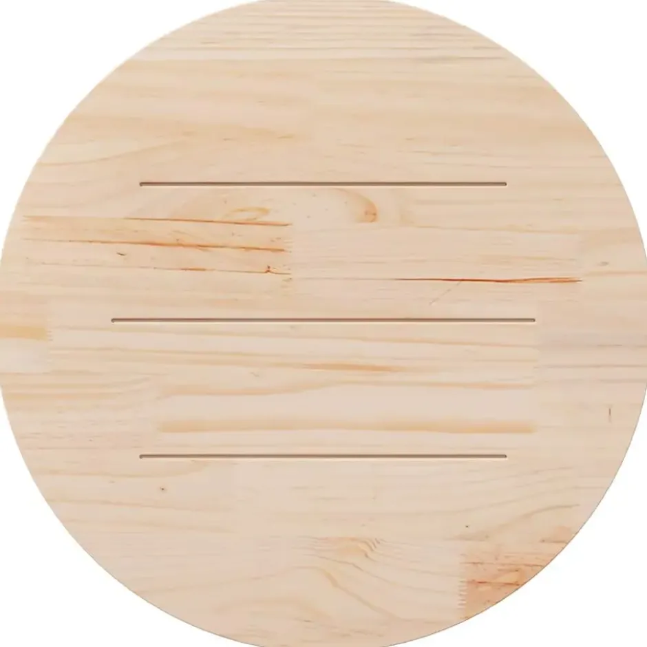 vidaXL - Tafelblad - Bruin - Grenenhout - Ø 80 x 2.5 cm