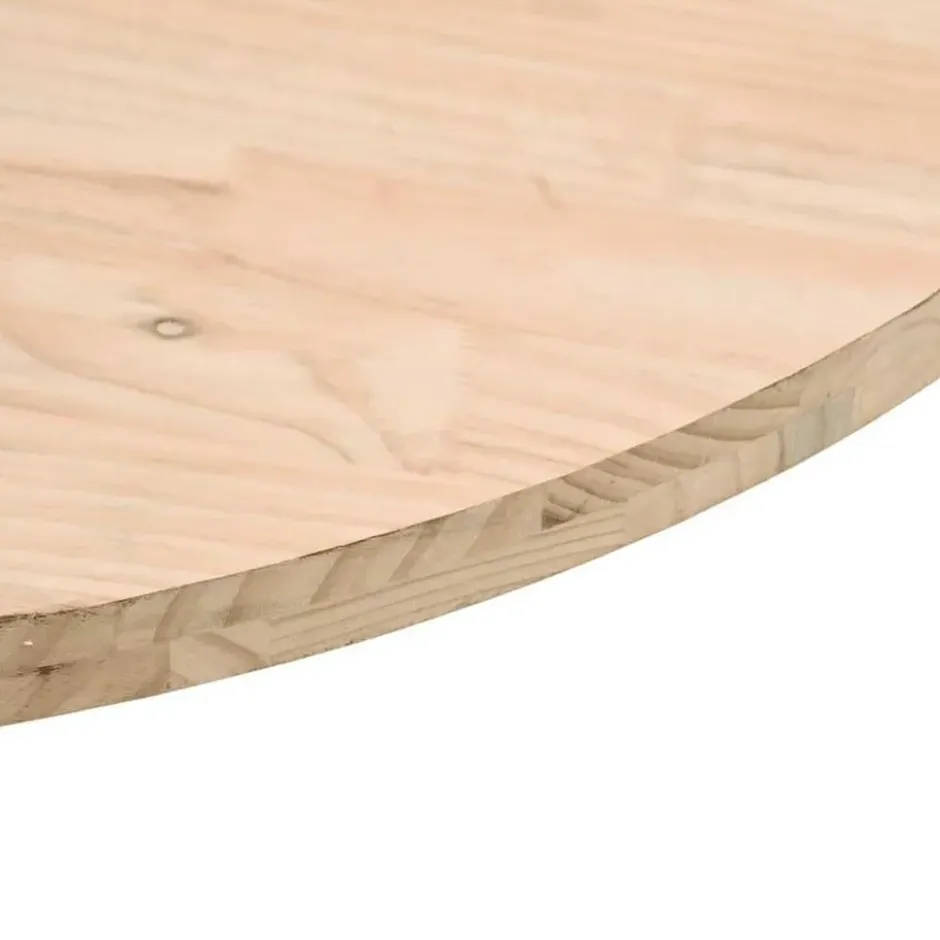 vidaXL - Tafelblad - Bruin - Grenenhout - Ø 90 x 2.5 cm