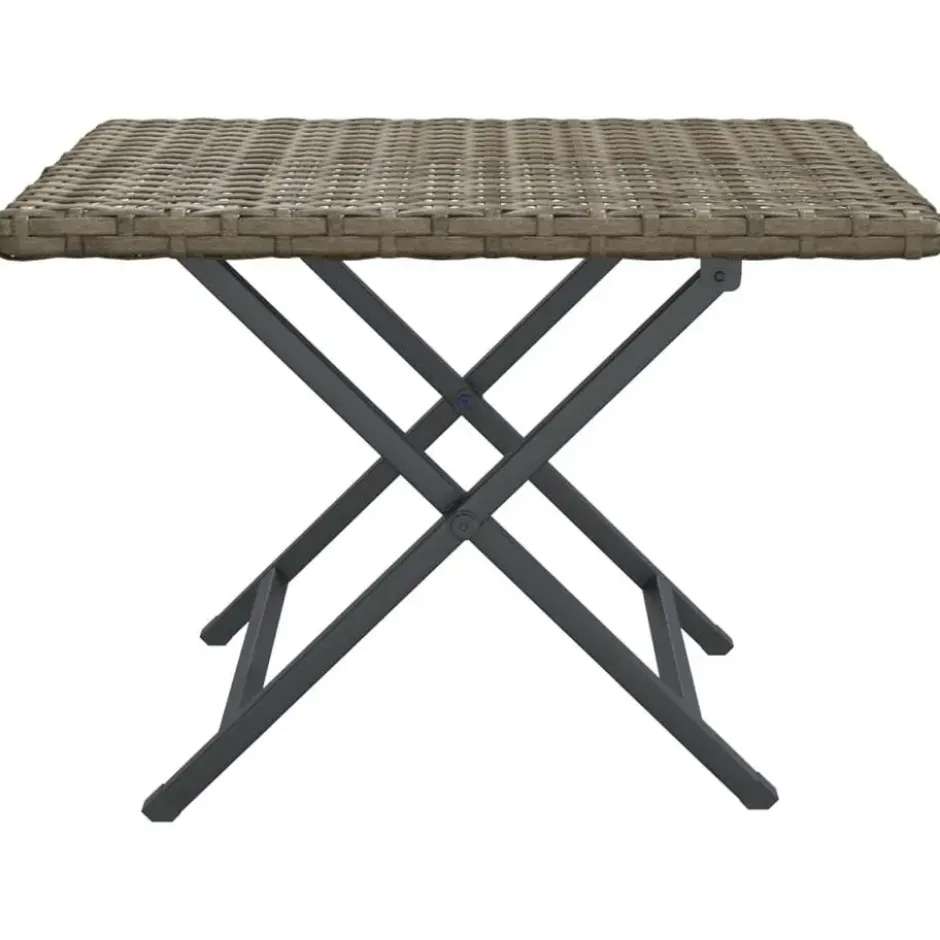 vidaXL - Tafel inklapbaar - Grijs - Poly rattan - 45x35x32 cm