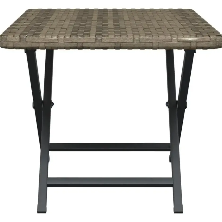 vidaXL - Tafel inklapbaar - Grijs - Poly rattan - 45x35x32 cm