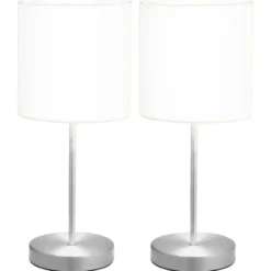 vidaXL - Tafellamp - Wit - Metaal - 2 stuks