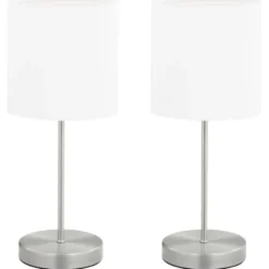 vidaXL - Tafellamp - Wit - Metaal - 2 stuks