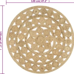 vidaXL - Tapijt - Bruin - Jute - 120 cm