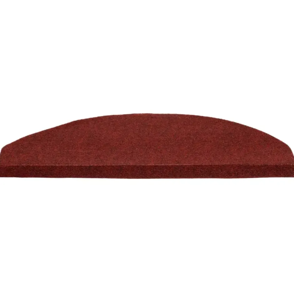 vidaXL - Tapijt Traptrede - Rood - Kunststof - 65 x 22.5 x 3.5 cm - 15 stuks