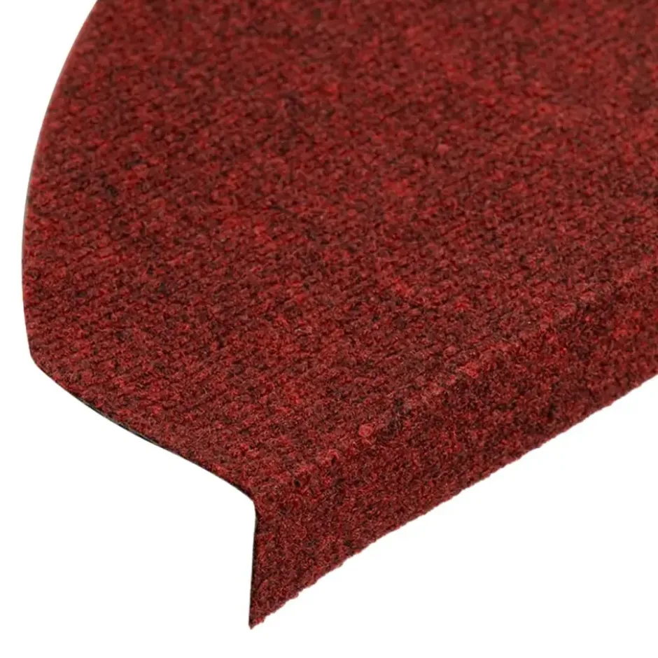 vidaXL - Tapijt Traptrede - Rood - Kunststof - 65 x 22.5 x 3.5 cm - 15 stuks