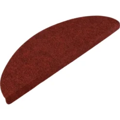 vidaXL - Tapijt Traptrede - Rood - Kunststof - 56 x 17 x 3 cm - 15 stuks