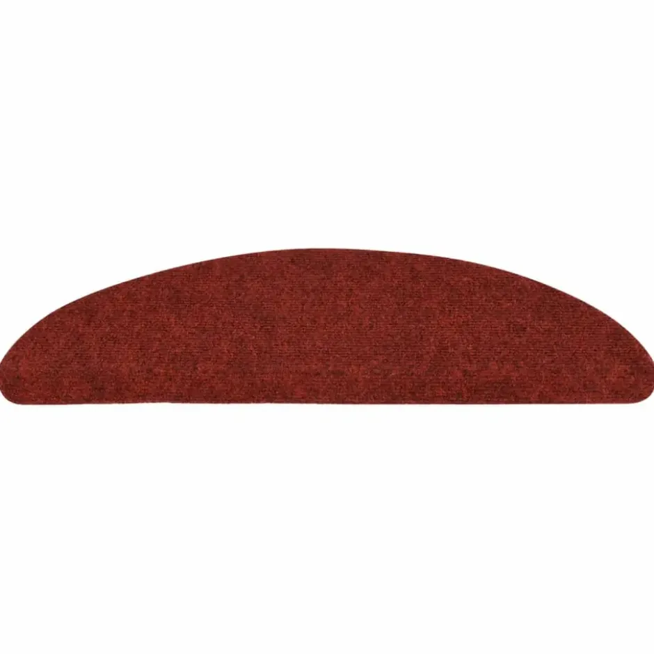 vidaXL - Tapijt Traptrede - Rood - Kunststof - 56 x 17 x 3 cm - 15 stuks