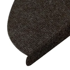 vidaXL - Tapijt Traptrede - Zwart - Kunststof - 56 x 17 x 3 cm - 15 stuks