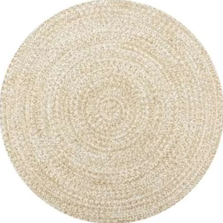 vidaXL - Tapijt - Wit - Jute