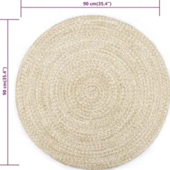 vidaXL - Tapijt - Wit - Jute