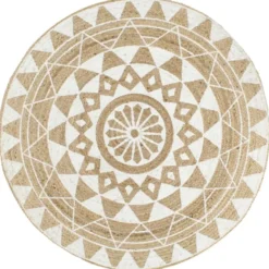vidaXL - Tapijt - Wit - Jute