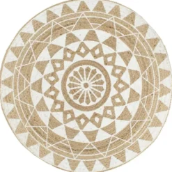 vidaXL - Tapijt - Wit - Jute