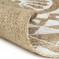 vidaXL - Tapijt - Wit - Jute