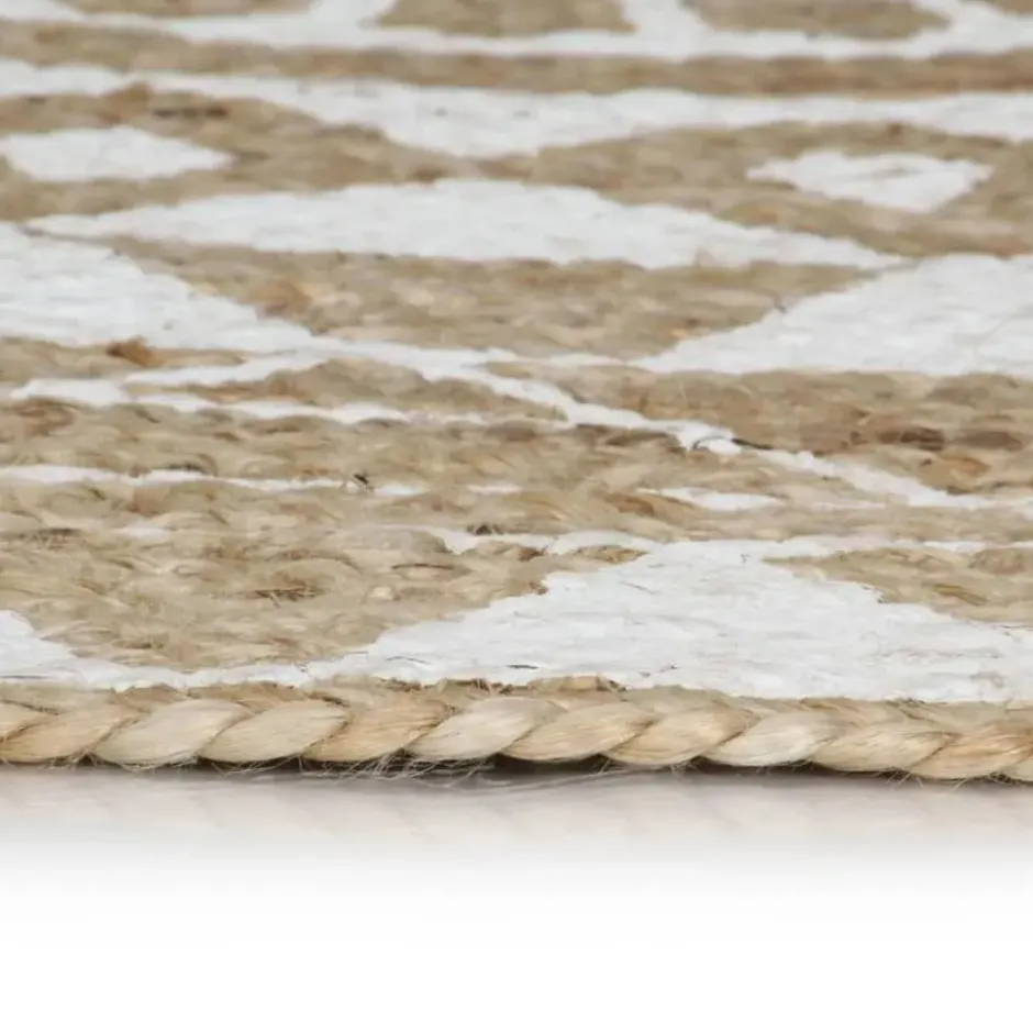vidaXL - Tapijt - Wit - Jute