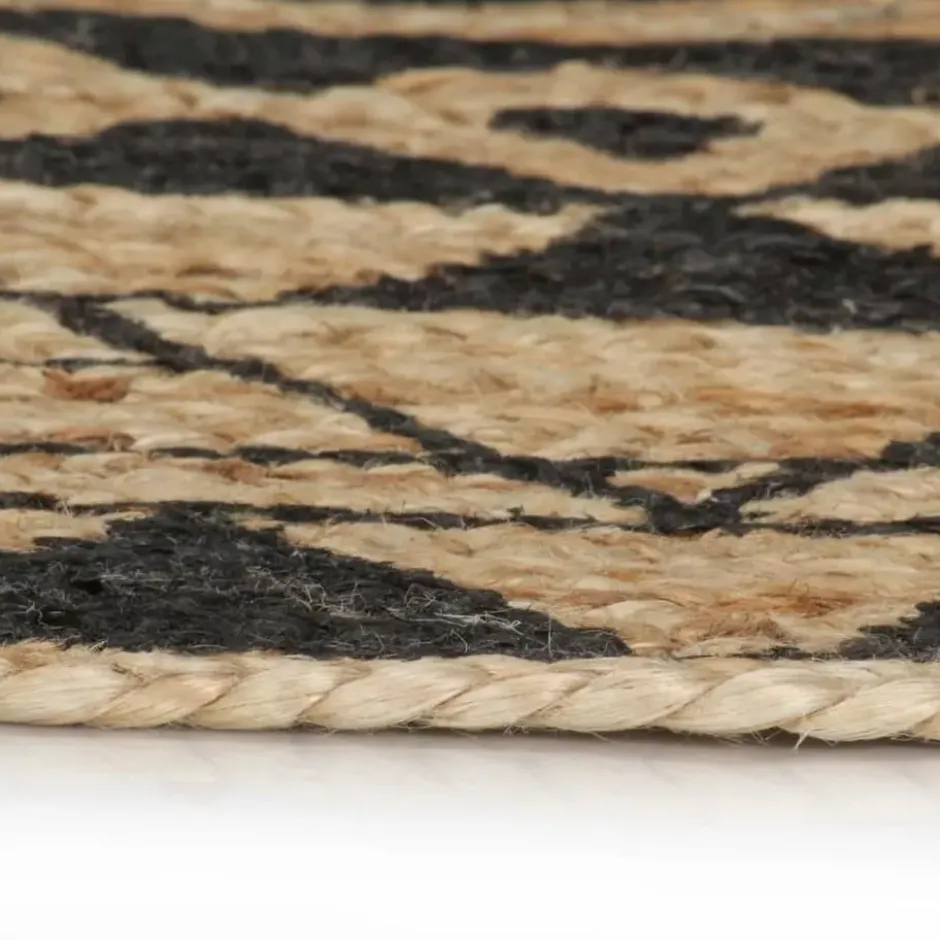 vidaXL - Tapijt - Zwart - Jute
