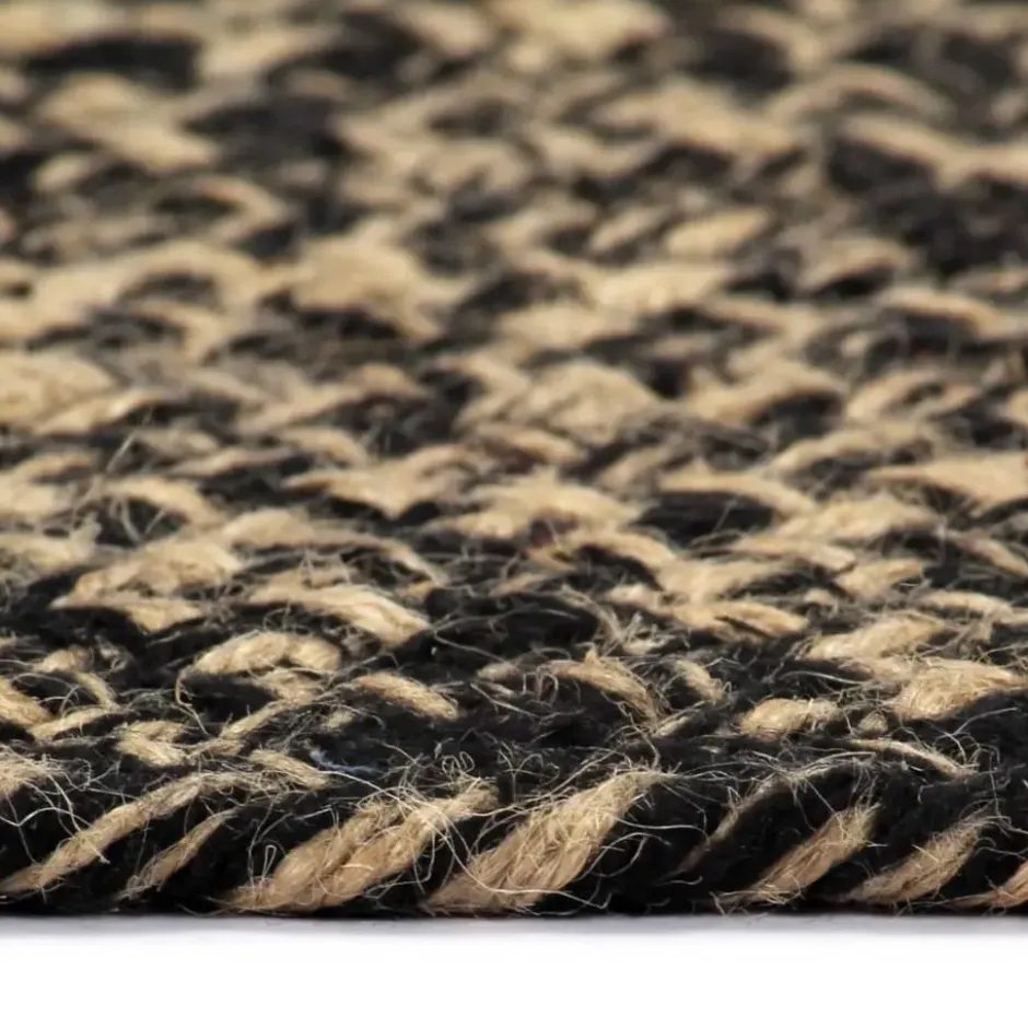 vidaXL Tapijt – Zwart Jute – Natuurlijk Gevlochten Vloerkleed