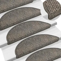 vidaXL - Trapmat - Antraciet - Stof - 65 x 21 x 4 cm - 15 stuks