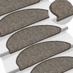 vidaXL - Trapmat - Antraciet - Stof - 65 x 21 x 4 cm - 15 stuks