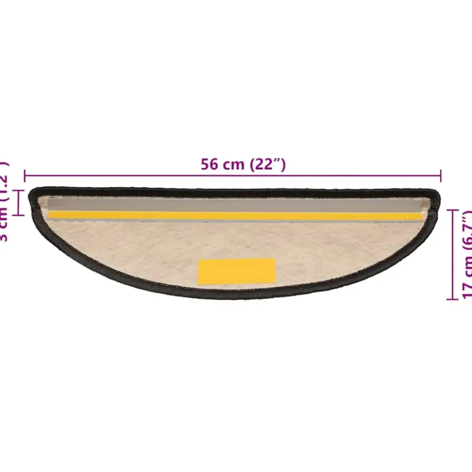 vidaXL - Trapmat - Antraciet - Stof - 56 x 17 x 3 cm - 15 stuks