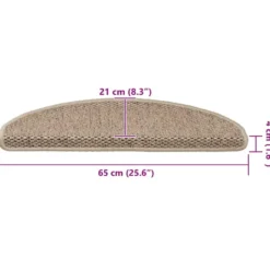 vidaXL - Trapmat - Beige - Stof - 65 x 21 x 4 cm - 15 stuks