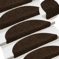vidaXL - Trapmat - Bruin - Polypropyleen - 56 x 17 x 3 cm - 5 stuks