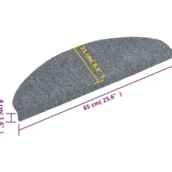 vidaXL - Trapmat - Grijs - Polypropyleen - 65 x 21 x 4 cm - 15 stuks