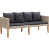 vidaXL - Tuinbank - Beige - Poly rattan