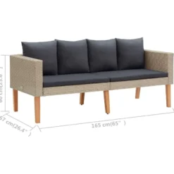 vidaXL - Tuinbank - Beige - Poly rattan