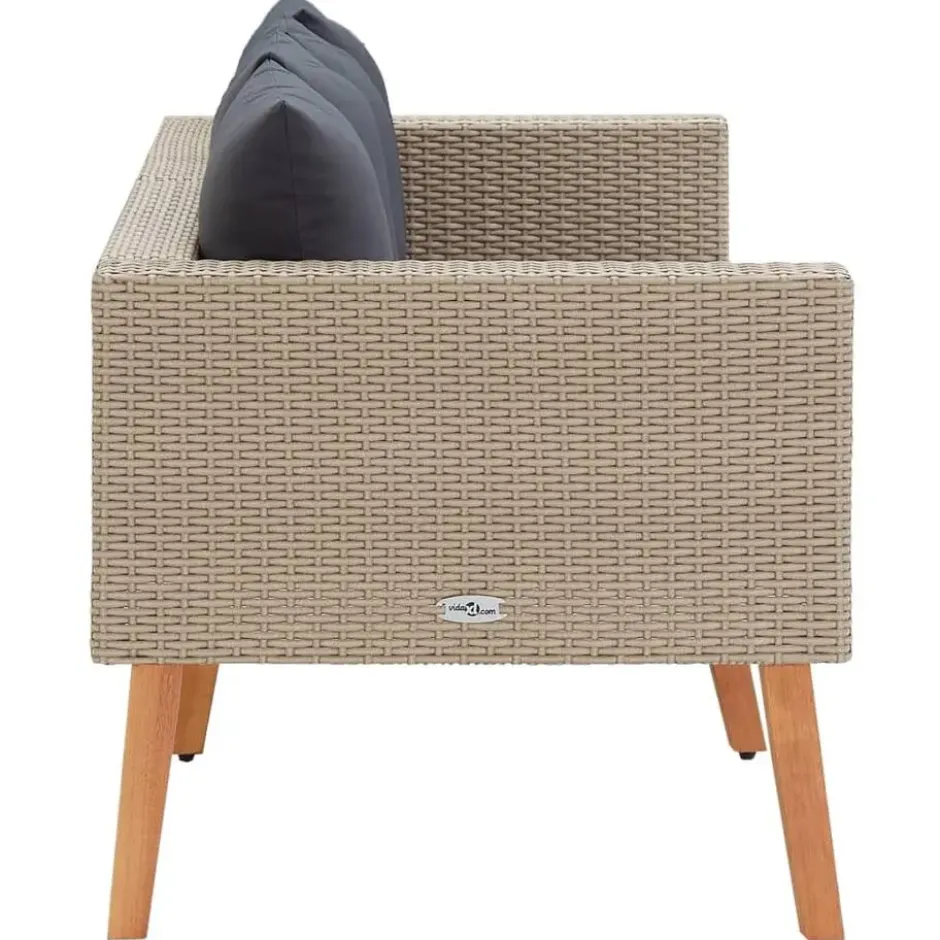 vidaXL - Tuinbank - Beige - Poly rattan