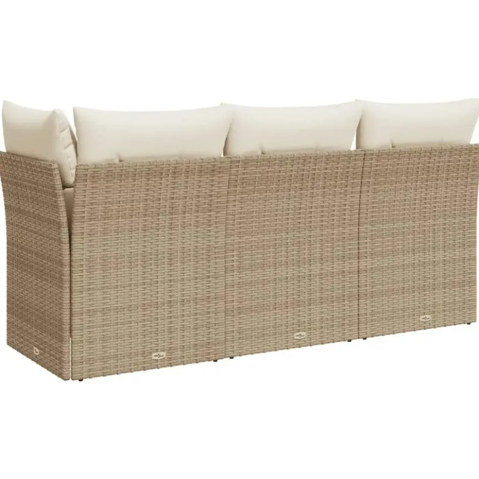 vidaXL - Tuinbank - Beige - Poly rattan