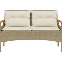 vidaXL - Tuinbank - Beige - Poly rattan