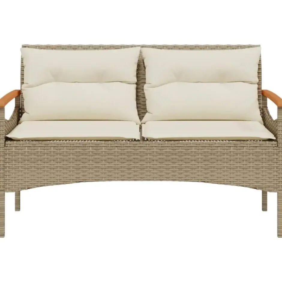 vidaXL - Tuinbank - Beige - Poly rattan