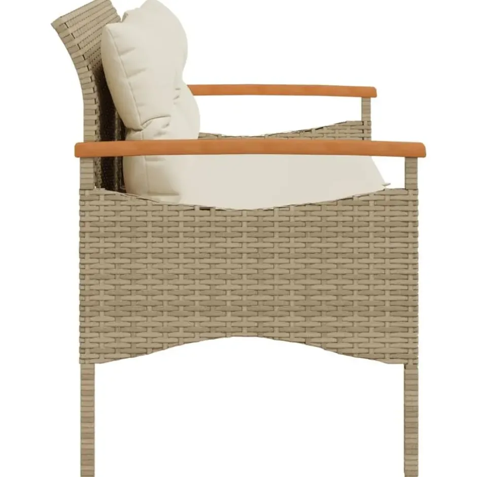 vidaXL - Tuinbank - Beige - Poly rattan