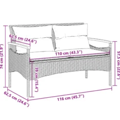 vidaXL - Tuinbank - Beige - Poly rattan