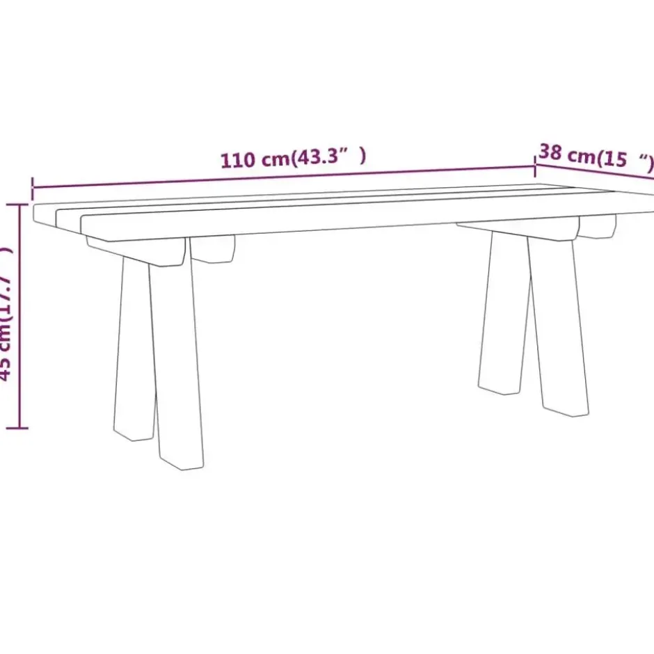 vidaXL - Tuinbank - Bruin - Grenenhout - 110 x 38 x 45 cm