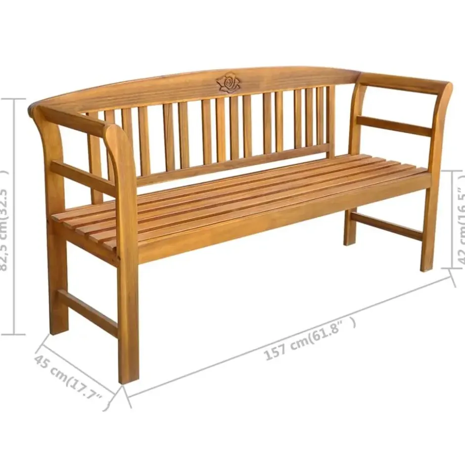 vidaXL - Tuinbank - Bruin - Hout - 157 cm