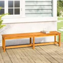 vidaXL - Tuinbank bruin - Massief acaciahout - 180x35x45 cm