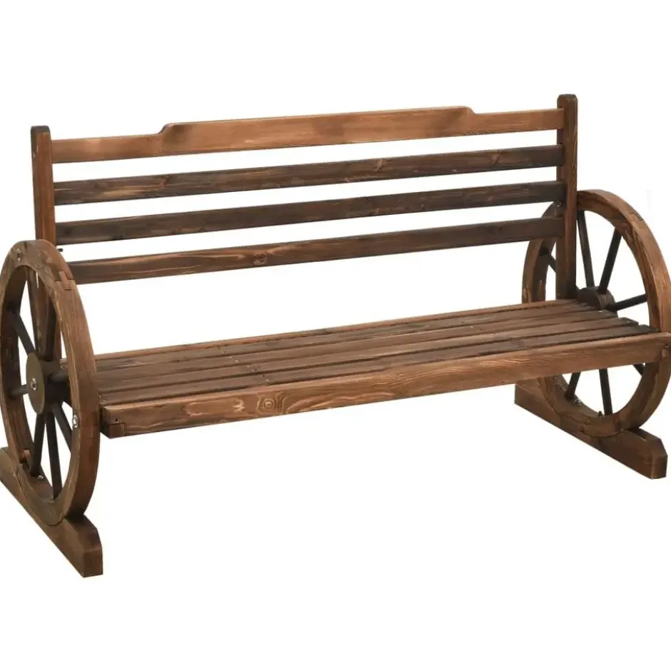 vidaXL - Tuinbank - Bruin - Vurenhout - 112 cm