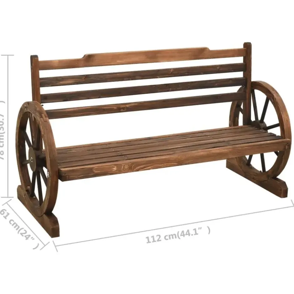 vidaXL - Tuinbank - Bruin - Vurenhout - 112 cm
