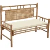 vidaXL - Tuinbank - Crème - Bamboe - 120 cm - Met kussen