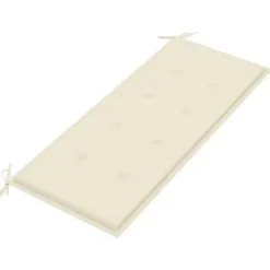 vidaXL - Tuinbank - Crème - Bamboe - 120 cm - Met kussen
