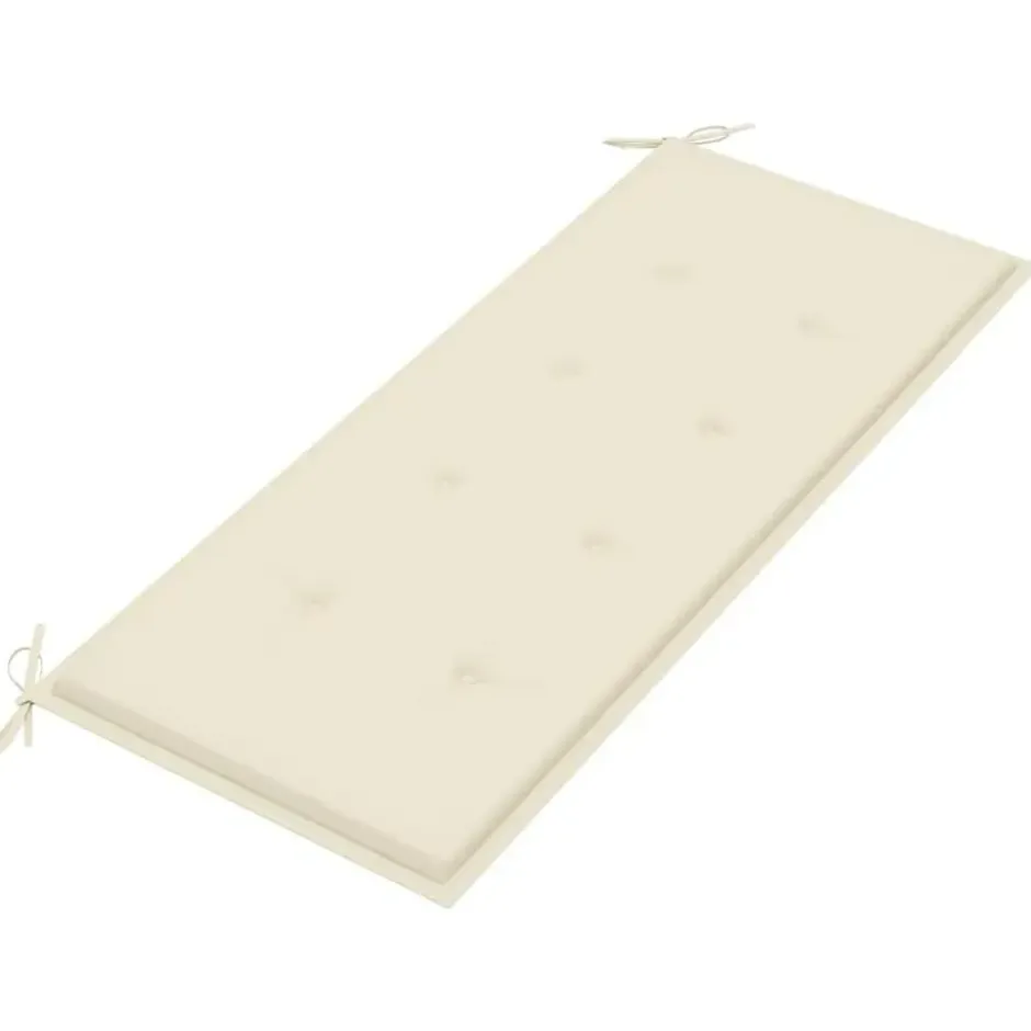 vidaXL - Tuinbank - Crème - Bamboe - 120 cm - Met kussen