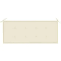 vidaXL - Tuinbank - Crème - Bamboe - 120 cm - Met kussen