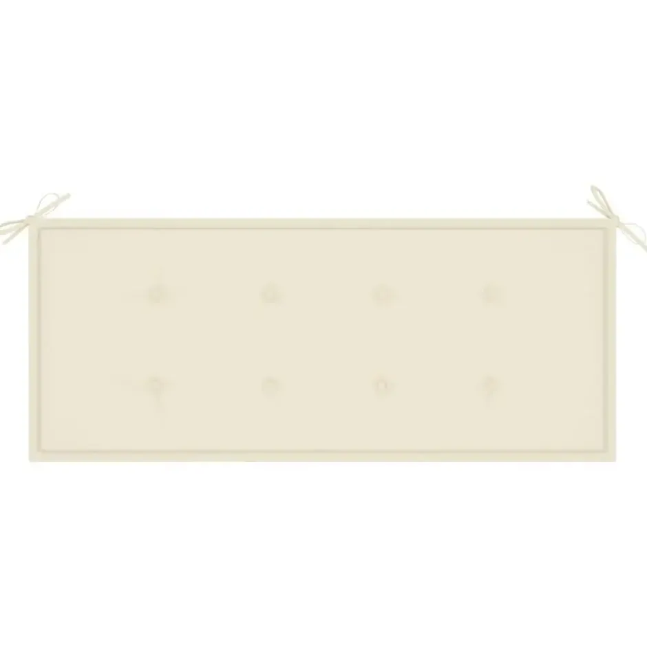 vidaXL - Tuinbank - Crème - Bamboe - 120 cm - Met kussen