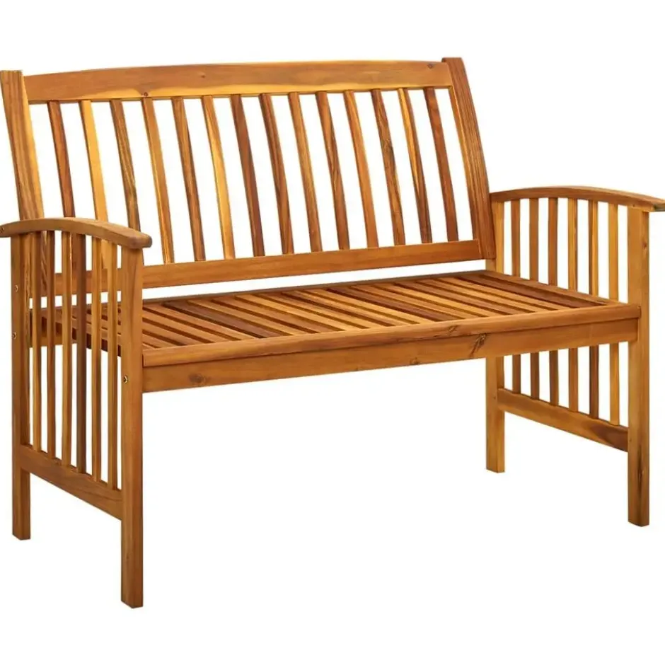 vidaXL - Tuinbank - Donkergrijs - Acaciahout - 119 cm - Met kussen