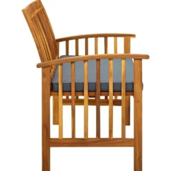 vidaXL - Tuinbank - Donkergrijs - Acaciahout - 119 cm - Met kussen